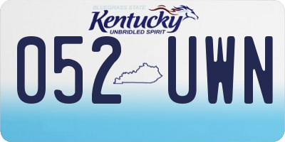 KY license plate 052UWN