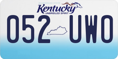 KY license plate 052UWO