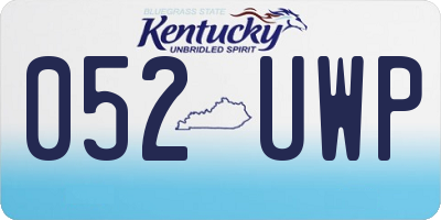 KY license plate 052UWP