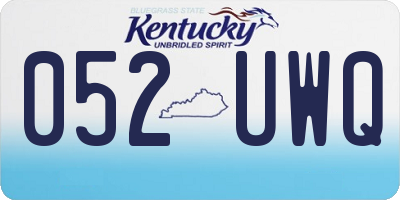 KY license plate 052UWQ