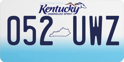 KY license plate 052UWZ
