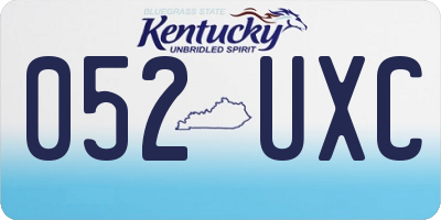 KY license plate 052UXC