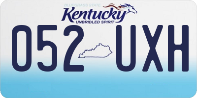 KY license plate 052UXH