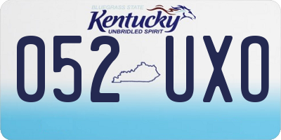 KY license plate 052UXO