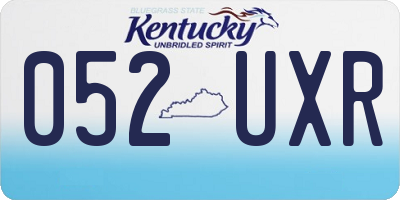 KY license plate 052UXR