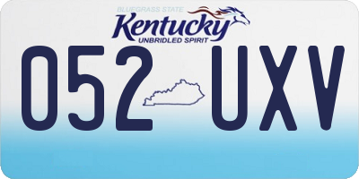 KY license plate 052UXV