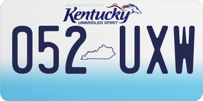 KY license plate 052UXW