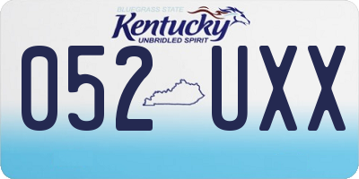KY license plate 052UXX