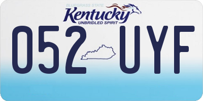 KY license plate 052UYF