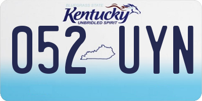 KY license plate 052UYN
