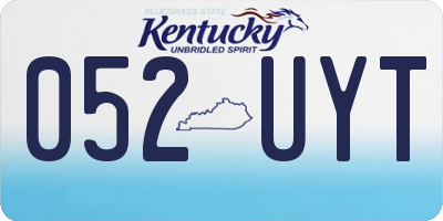 KY license plate 052UYT