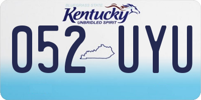 KY license plate 052UYU