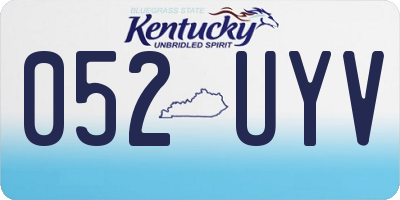 KY license plate 052UYV