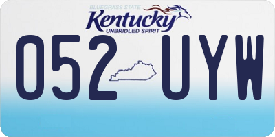 KY license plate 052UYW