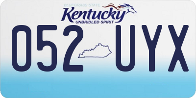 KY license plate 052UYX