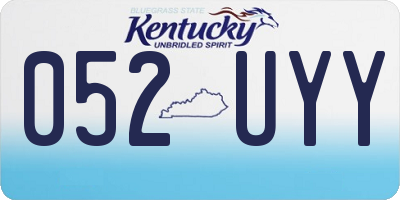 KY license plate 052UYY