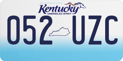KY license plate 052UZC