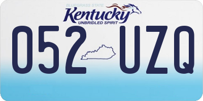 KY license plate 052UZQ