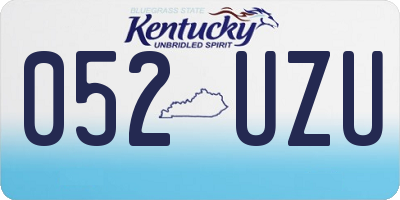 KY license plate 052UZU