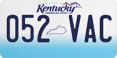 KY license plate 052VAC