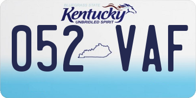 KY license plate 052VAF
