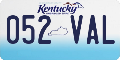 KY license plate 052VAL