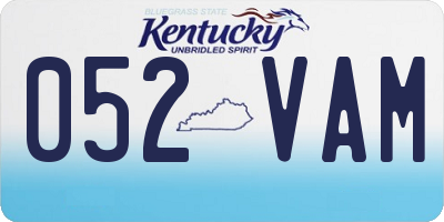 KY license plate 052VAM