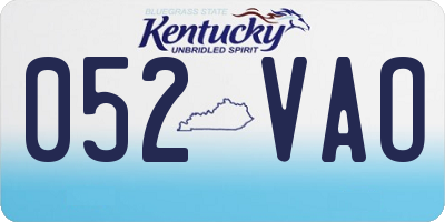 KY license plate 052VAO