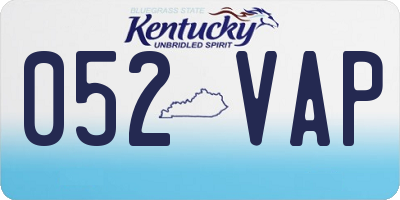 KY license plate 052VAP