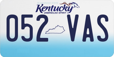 KY license plate 052VAS