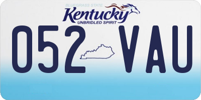 KY license plate 052VAU