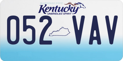 KY license plate 052VAV