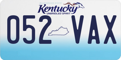 KY license plate 052VAX