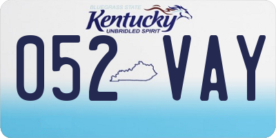 KY license plate 052VAY