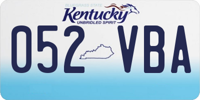 KY license plate 052VBA