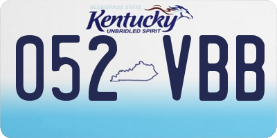 KY license plate 052VBB
