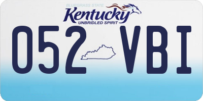 KY license plate 052VBI