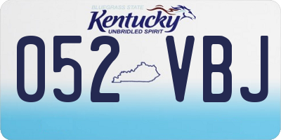 KY license plate 052VBJ