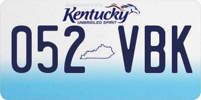 KY license plate 052VBK