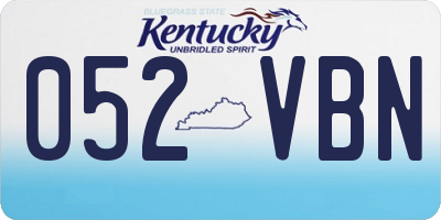 KY license plate 052VBN