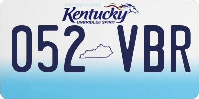 KY license plate 052VBR