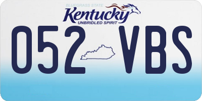 KY license plate 052VBS