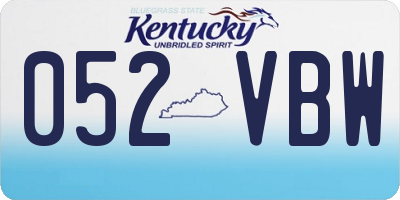 KY license plate 052VBW