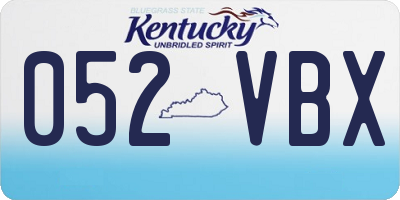 KY license plate 052VBX