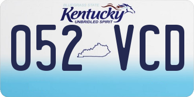 KY license plate 052VCD