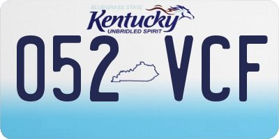 KY license plate 052VCF