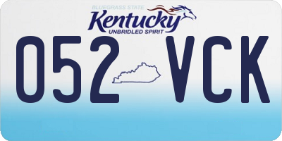 KY license plate 052VCK