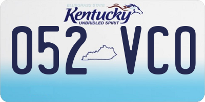 KY license plate 052VCO