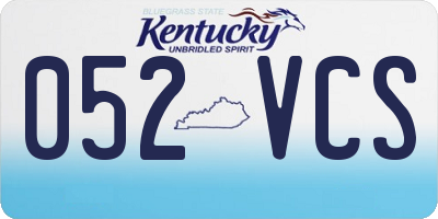 KY license plate 052VCS