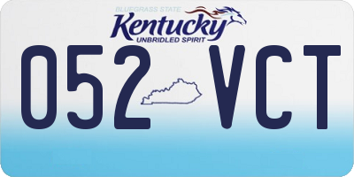 KY license plate 052VCT